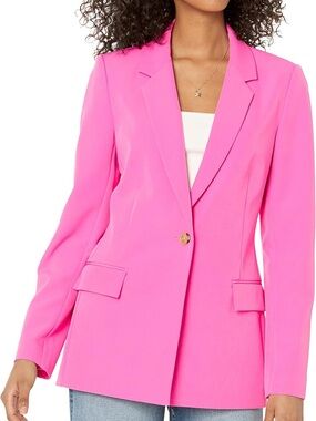 The Drop Blake Long Hot Pink Blazer